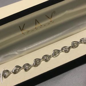 Kay Jewelers Diamond Heart Bracelet Silver